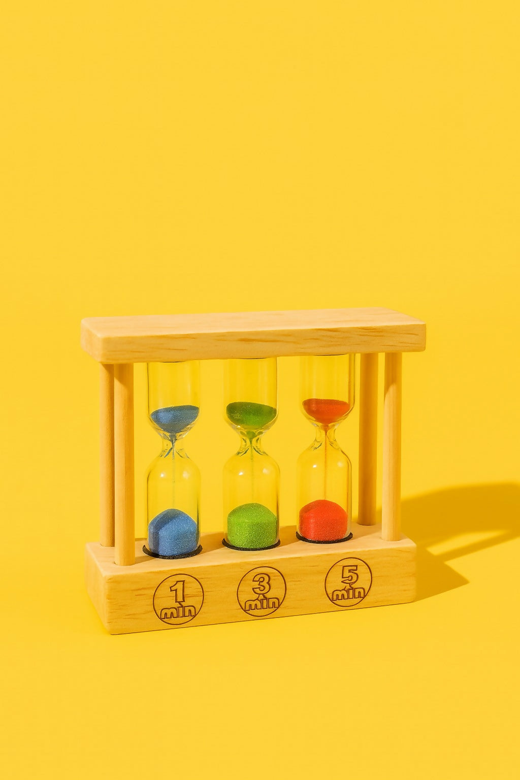 3-in-1 Colorful Sand Timer Set (1 Min, 3 Min, 5 Min) with Wooden Frame β Visual Time Management Hourglass for Kids, Study, Office, Kitchen & Meditation β Durable Glass Sand Clocks