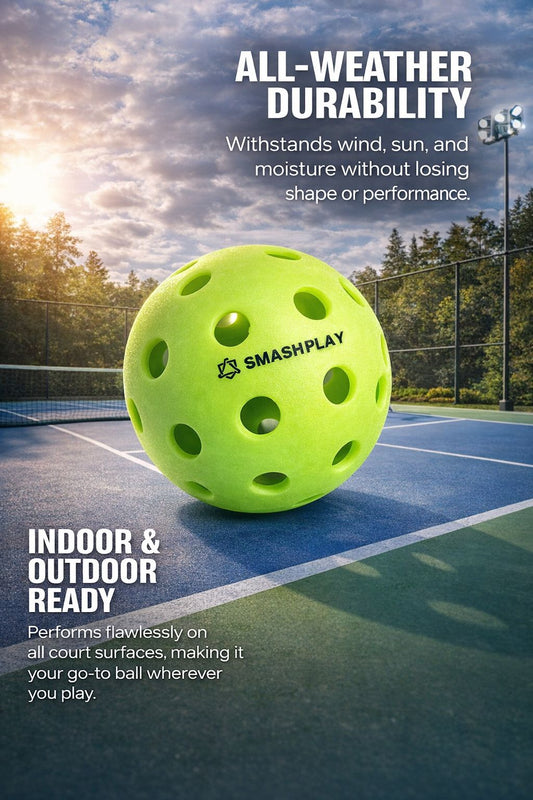 Smashplay Premium Outdoor Pickleball Balls (40 Holes) – Durable, Crack-Resistant – Pack of 3|4